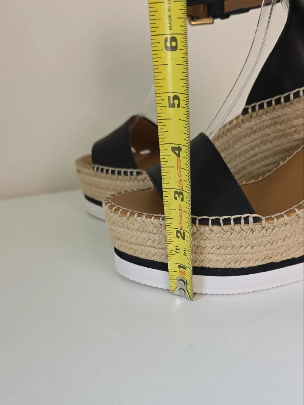 SeeBy Chloe Black Espadrille Wedge Sandals with Ankle Strap.  Size 38.  Dust Bag